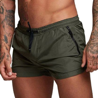 Men's Swim Trunks with Zipper Pockets - Quick Dry Beach Board Shorts