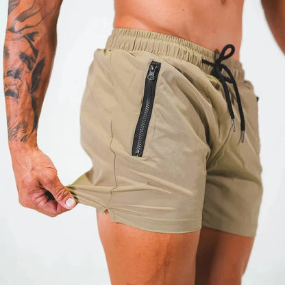 Men's Swim Trunks with Zipper Pockets - Quick Dry Beach Board Shorts