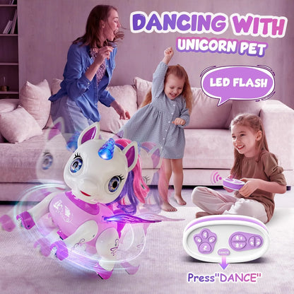 Smart LED Interactive Robotic Unicorn – Remote-Controlled Rechargeable Companion for Girls (Ages 3–8) – Purple