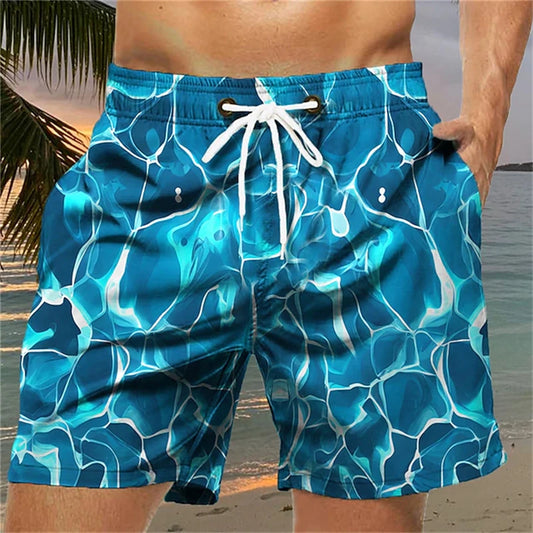 3D Printed Seawater Beach Shorts for Men – Summer Board Shorts for Adults & Kids