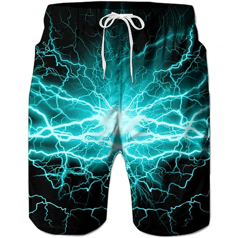 3D Printed Seawater Beach Shorts for Men – Summer Board Shorts for Adults & Kids