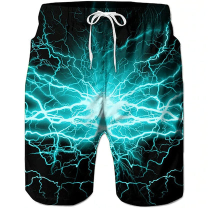 3D Printed Seawater Beach Shorts for Men – Summer Board Shorts for Adults & Kids