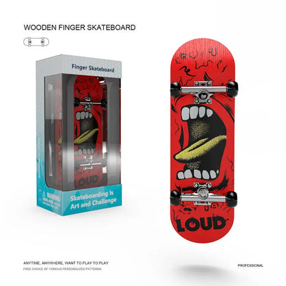 Wooden Finger Skateboard – Mini Pro Fingerboard Toy for Teens, Stress Relief & Tricks