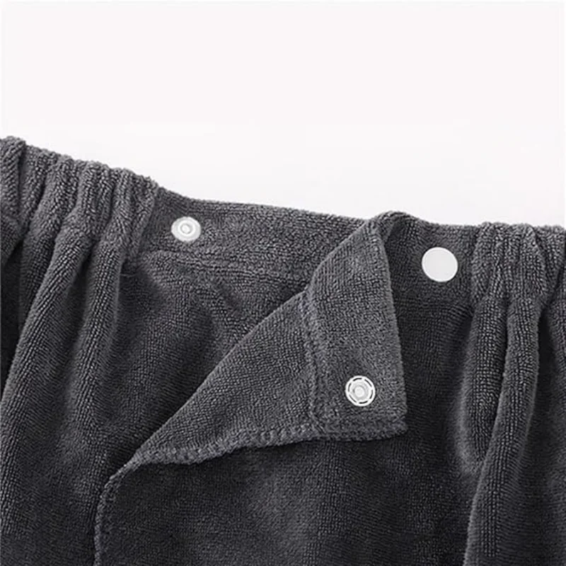 Men's Soft Cotton Bathrobe Towel - Side Open Shower Skirt & Beachwear
