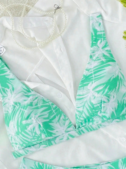 Summer Floral Print Bikini Set – Sexy Split Swimsuit with Adjustable Straps