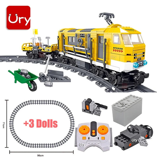 Electric City Cargo Steam Train Set - RC Building Blocks Toy for Kids