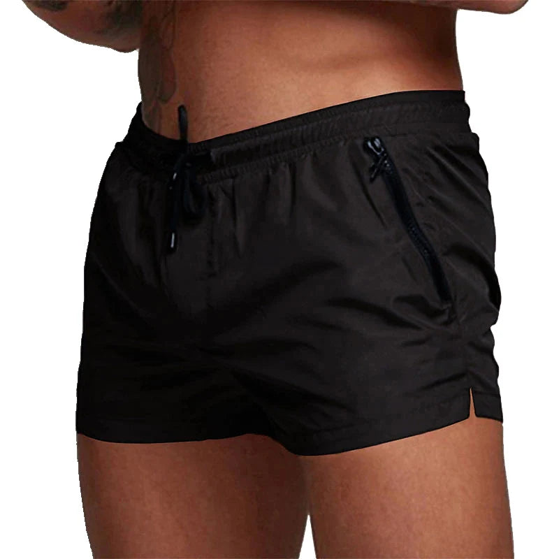 Men's Swim Trunks with Zipper Pockets - Quick Dry Beach Board Shorts