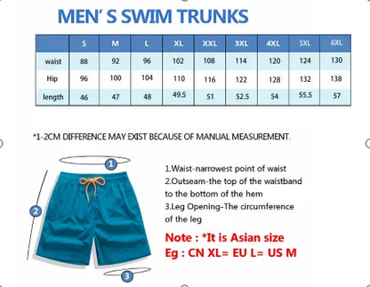 3D Print Men's Beach Shorts – Quick Dry Surf & Fitness Board Shorts