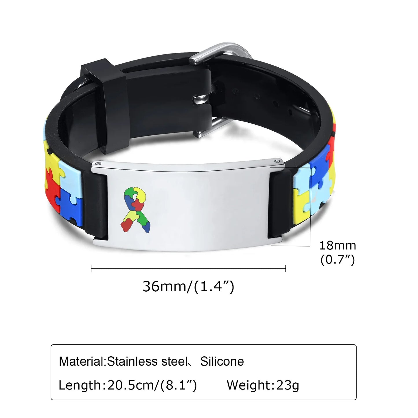 Custom Baby Name Bracelets for Boys & Girls - Personalized Autism Information Soft Silicone Wristbands