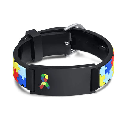 Custom Baby Name Bracelets for Boys & Girls - Personalized Autism Information Soft Silicone Wristbands