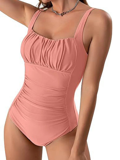 One-Piece Slim Vintage Swimwear for Women – Sexy Floral Monokini