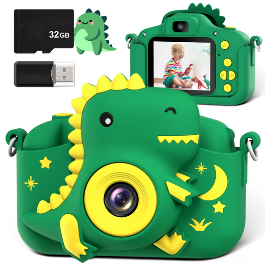 Kids Digital Cartoon Camera – 20MP Dual Lens, 1080P HD, 2.0" LCD, Rechargeable Selfie Toy Camera