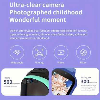 KESHUYOU i19 Smart Watch with HD Touch Screen, Camera, Puzzle Games, and More – Ideal Birthday Gift for Girls