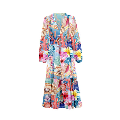 Leaves Print One-Piece Swimwear with Cover-Up – Sexy Bodysuit for Women