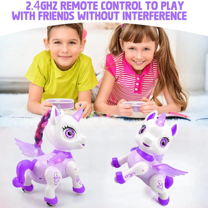 Smart LED Interactive Robotic Unicorn – Remote-Controlled Rechargeable Companion for Girls (Ages 3–8) – Purple