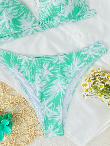 Summer Floral Print Bikini Set – Sexy Split Swimsuit with Adjustable Straps