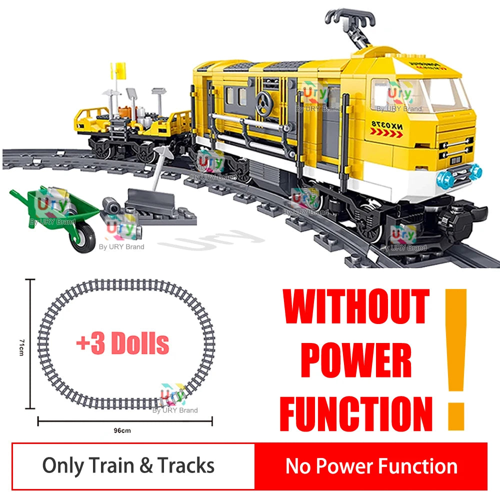 Electric City Cargo Steam Train Set - RC Building Blocks Toy for Kids