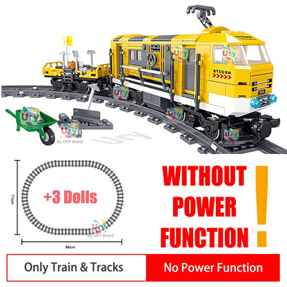 Electric City Cargo Steam Train Set - RC Building Blocks Toy for Kids