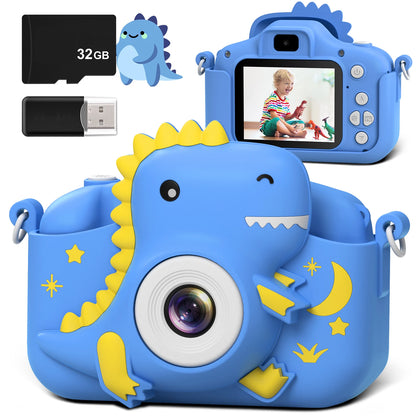 Kids Digital Cartoon Camera – 20MP Dual Lens, 1080P HD, 2.0" LCD, Rechargeable Selfie Toy Camera