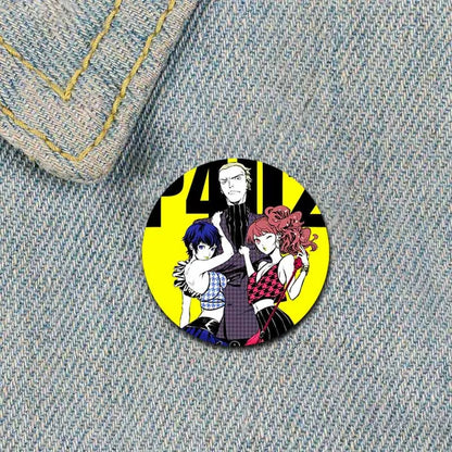 Cute Cartoon Enamel Lapel Pins – Persona 4 Brooches for Backpacks & Clothing